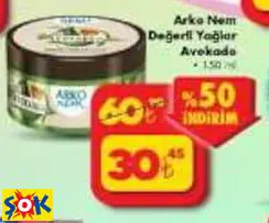 ARKO NEM DEĞERLİ YAĞLAR AVOKADO